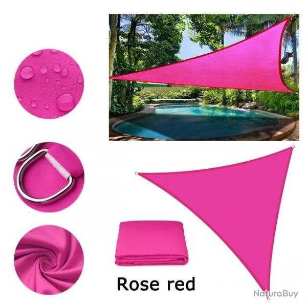 BACHE TOILE TRIANGLE 2.4x2.4x2.4M ROSE PROTECTION TERRASSE SOLEIL ETANCHE AUVENT JARDIN EXTERIEUR