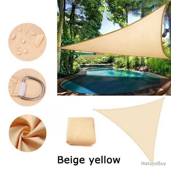 BACHE TOILE TRIANGLE 2.4x2.4x2.4M BLANC CASSE PROTECTION TERRASSE ETANCHE AUVENT JARDIN EXTERIEUR