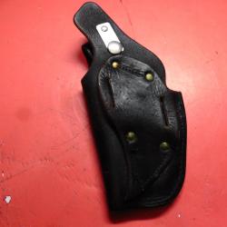 Holster de ceinture pour PA en cuir noir