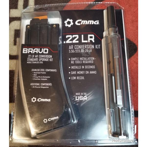 Conversion CMMG Bravo - Calibre 22 LR pour AR-15 - Avec 1 chargeur 25 coups - Occasion trs bon tat