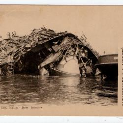 CPA - La Catastrophe du Cuirassé LIBERTE - Après l'Explosion - 25 septembre.6h du matin N°1194
