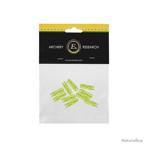 Encoches vertes pour flches EK Archery en fibre x10