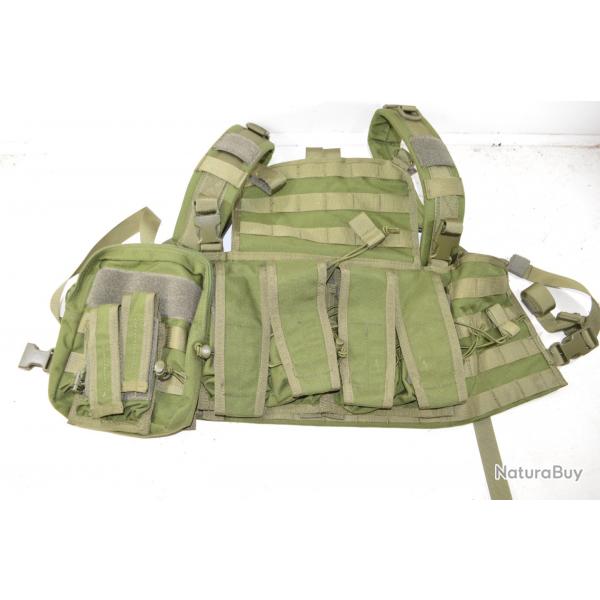 Porte chargeurs chest rig Arme Franaise. Airsoft / paintball survie surplus gilet tactique vert