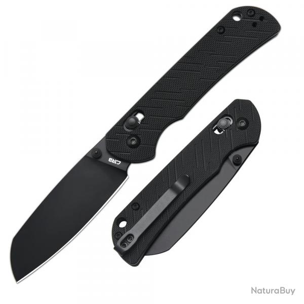 Couteau CJRB Lyrid Black Lame Acier AR-RPM9 Manche G10 Crossbar KIVT Clip J1953BBK