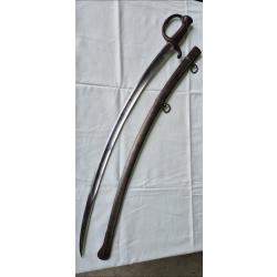 SABRE 1829 CANONNIER LAME GARDE NATIONALE AVEC SON FOURREAU