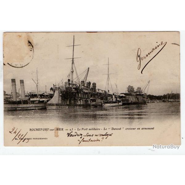 CPA - MARINE MILITAIRE "ROCHFORT-sur-MER -Le Port militaire Le "Davout " croiseur en armement N1203