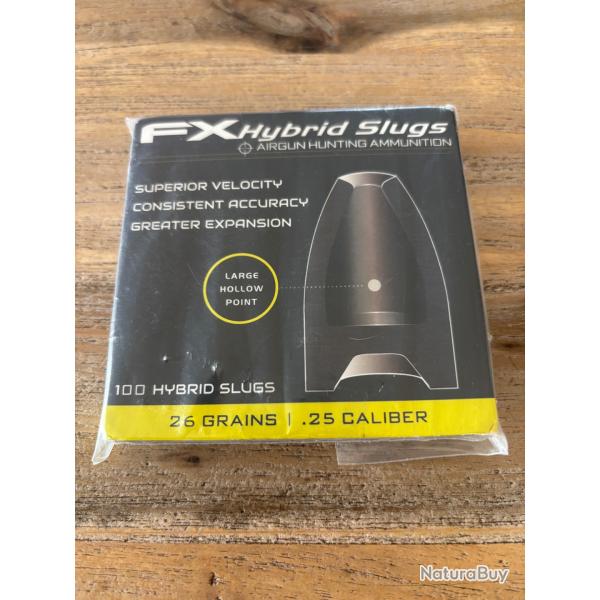 Fx airguns hybrid slugs .25 ou 6.35