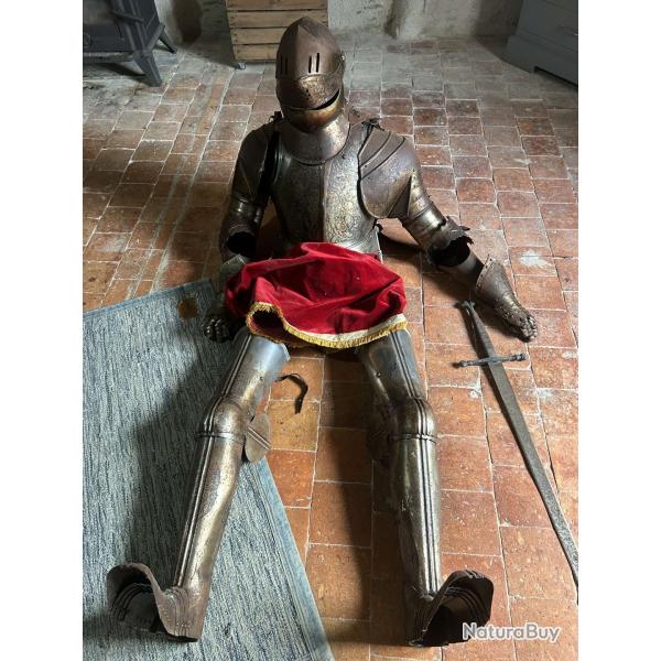Superbe Et Rare Armure Complte Avec pe Mdievale 1 Sans Prix De Rserve !