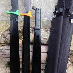 Lot de 3 Machette Bowies Lame Acier 3Cr13 Manche ABS Etui LOT POUR REVENDEURS Survie Outlast Alaska2