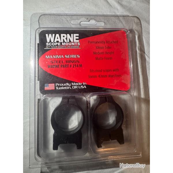 Warne Maxima Series - Colliers de montage acier 30mm (214M)