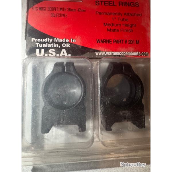 Colliers de montage Warne Maxima Series - 1" Medium - Neufs