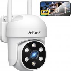 Caméra Surveillance WiFi Extérieure 1080p Caméra de sécurité Vision Nocturne Suivi Automatique Détec