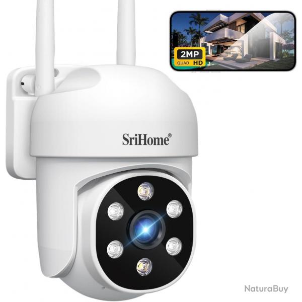 Camra Surveillance WiFi Extrieure 1080p Camra de scurit Vision Nocturne Suivi Automatique Dtec