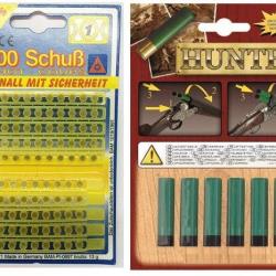Lot 100 amorces et 6 cartouches pour fusil de chasse Hunter pour enfant