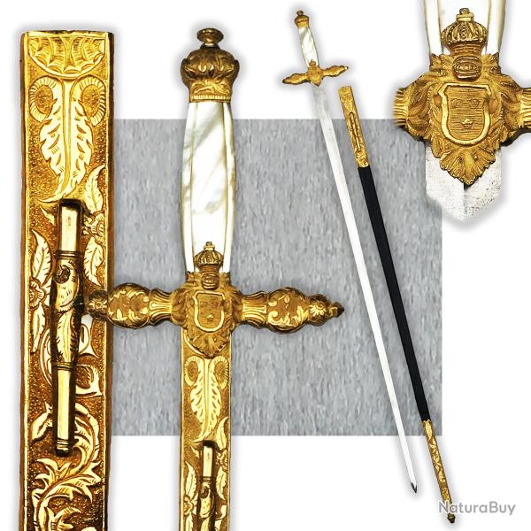 RARISSIME & GLAIVE / PE DE LUXE DE GNRAL OU HAUT DIGNITAIRE FRANCAIS RESTAURATION XIX ORIGINAL