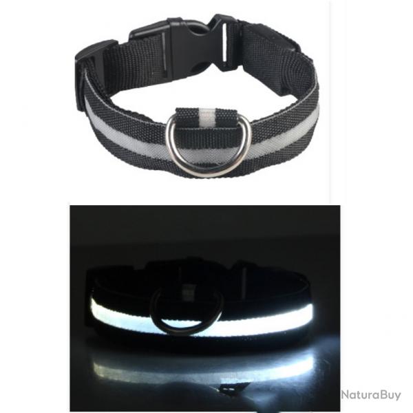 COLLIER LUMINEUX POUR CHIENS RECHARGEABLE -Taille 41-52CM - NOIR - LIVRAISON GRATUITE