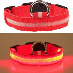 COLLIER POUR CHIENS LUMINEUX - 42-56CM - ROUGE - LIVRAISON GRATUITE