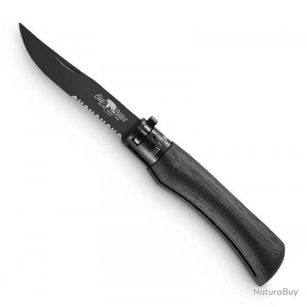 Couteau "Total Black" semi-dente, Taille M [Old Bear]