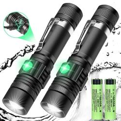 Lot de 2 LAMPES TORCHES LED PUISSANTES ETANCHES Portable, rechargeable par USB