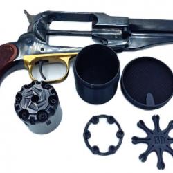 Boite range barillet + Etoile porte amorce + protège cheminée Remington 1851 calibre 36 poudre noire
