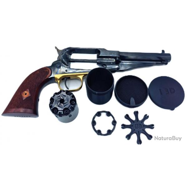 Boite range barillet + Etoile porte amorce + protge chemine Remington 1851 calibre 36 poudre noire