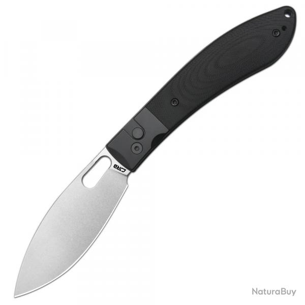 Couteau CJRB Sasaya Black Lame Acier AR-RPM9 Manche G10 Mitres Acier Button Lock KIVT J1959BK