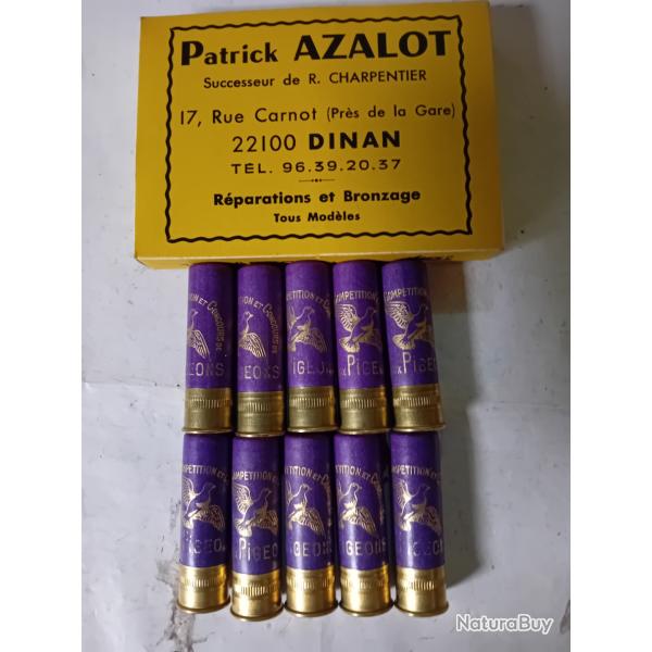 Bote de 10 trs belles cartouches anciennes cal 16 douilles cartons "TIR aux Pigeons"