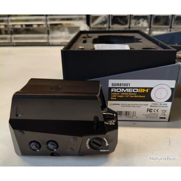 VISEUR SIG SAUER ROMEO8H 1X38 RED DOT 2 MOA MONTAGE PICATINNY 1.535" 4 RTICULES