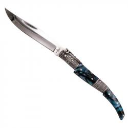 COUTEAU PLIANT THIRD OUVERTURE ESPAGNOLE BLEU AZUR LAME 11CM