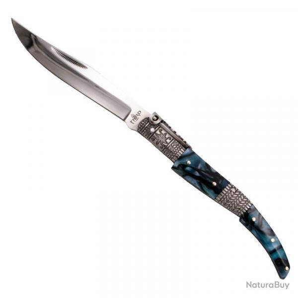 COUTEAU PLIANT THIRD OUVERTURE ESPAGNOLE BLEU AZUR LAME 11CM