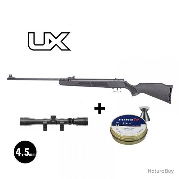 CARABINE AIR COMPRIME UX R-FORCE ONE CAL 4.5MM 19,9 J Carabine en pack avec lunette
