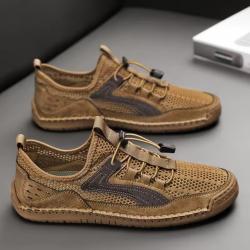 Chaussures Homme Randonnée Été 2025 - Baskets Outdoor Respirantes Chasse Pêche Marche - Marron
