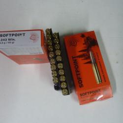 39 balles GECO soft point cal. 243 win