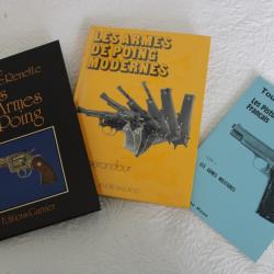 Lot 3 livres sur armes de poing