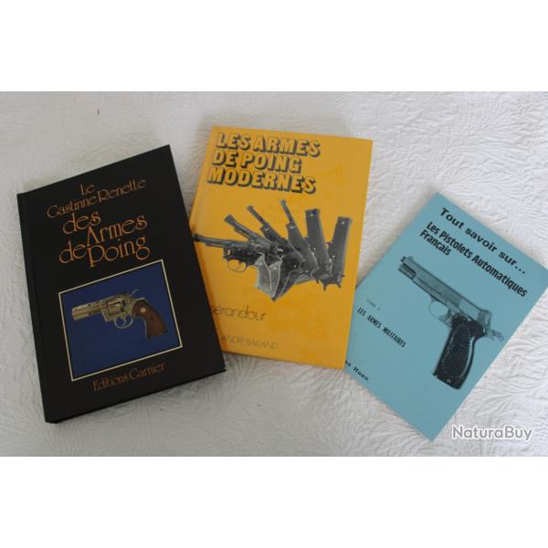 Lot 3 livres sur armes de poing