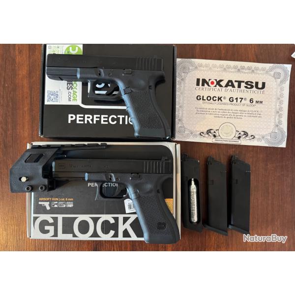 Lot de 2 glock 17 gen4 et gen5 + 3 chargeurs + rail RMR