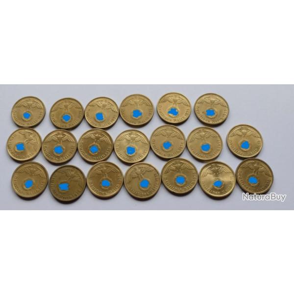Exceptionnel Sries Compltes 20 X 10 Reichspfennig 1937 - 1939 IIIme Reich , Troisime Reich