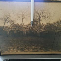 Grande photo artillerie 14 18 ww1 avec canons de 75