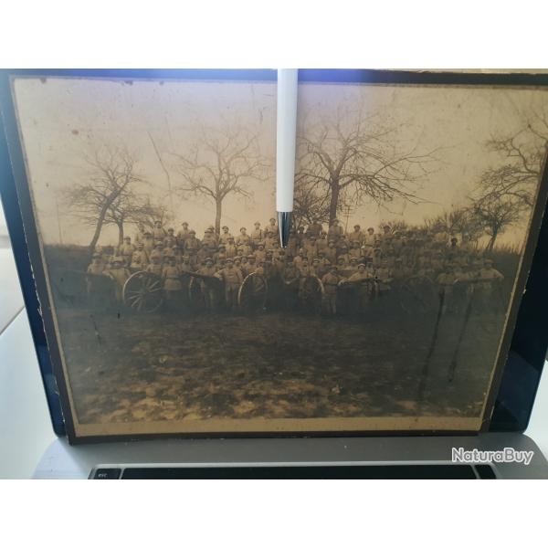Grande photo artillerie 14 18 ww1 avec canons de 75