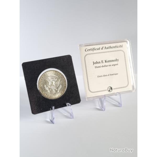 Half Dollar Argent 1964 Kennedy Avec Etui et Certificat d'Authenticit , Demi Dollar
