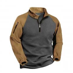 2024 New Half Zipper Tactical Jackets Men's Winter Warm Fleece Sweatshirts Outdoor Hunting Shooting 