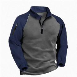 2024 New Half Zipper Tactical Jackets Men's Winter Warm Fleece Sweatshirts Outdoor Hunting Shooting 