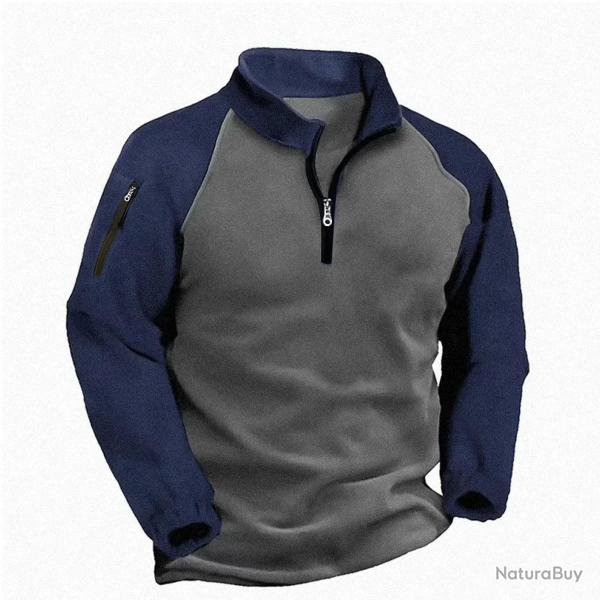 2024 New Half Zipper Tactical Jackets Men's Winter Warm Fleece Sweatshirts Outdoor Hunting Shooting 