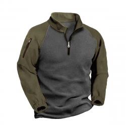 2024 New Half Zipper Tactical Jackets Men's Winter Warm Fleece Sweatshirts Outdoor Hunting Shooting 
