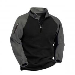 2024 New Half Zipper Tactical Jackets Men's Winter Warm Fleece Sweatshirts Outdoor Hunting Shooting 