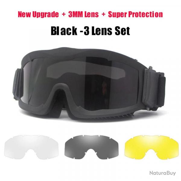 2024 New Upgrade 3mm Tactical Goggles Combat Explosion-proof Glasses Outdoor Hunting Paintball Eyewe