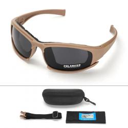 2025 4-Lens Tactical Goggles - Polarized, Windproof & Dustproof Safety Glasses for Outdoor Sports (C