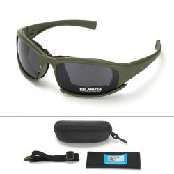 2025 4-Lens Tactical Goggles - Polarized, Windproof & Dustproof Safety Glasses for Outdoor Sports (C