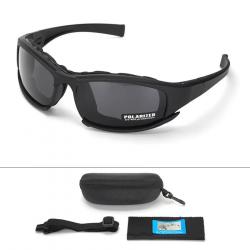 2025 4-Lens Tactical Goggles - Polarized, Windproof & Dustproof Safety Glasses for Outdoor Sports (C