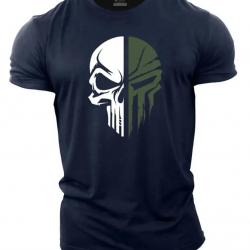 3D Men's T shirt for men Print Military Skull T Shirt Oversized Gym Short-Sleeved Sportswear Men Clo